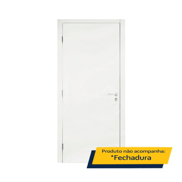Encontraproduto.com.br - kit Porta Eucatex Interna Branco 90x210cm Batente Regulável 10 a 14 Com Abertura para Direita (sem fechadura)
