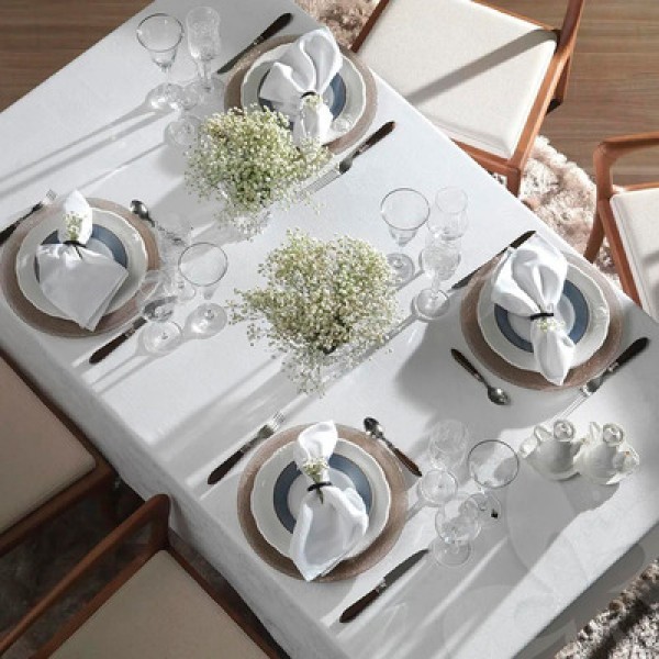 Encontraproduto.com.br - Toalha de Mesa 6 lugares Easy Wash Retangular Sienna - Karsten