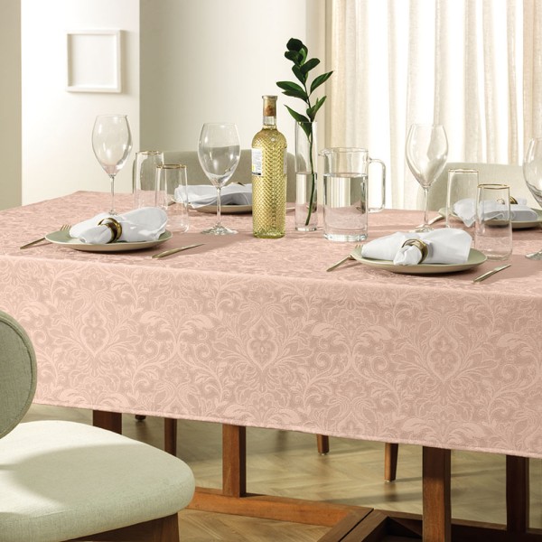 Encontraproduto.com.br - Toalha de Mesa Retangular 12 Lugares Jacquard Blanka Branco