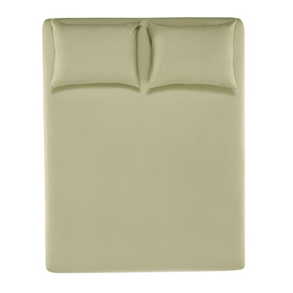 Encontraproduto.com.br - Lençol Casal com Elástico e Fronhas Percal 100% Algodão Matiza Verde Chá