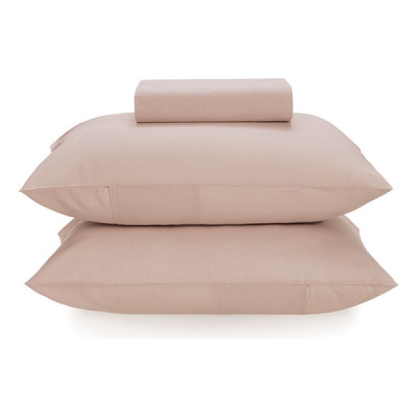 Lençol King com Elástico e Fronhas Percal 100% Algodão Matiza Rosa Giz