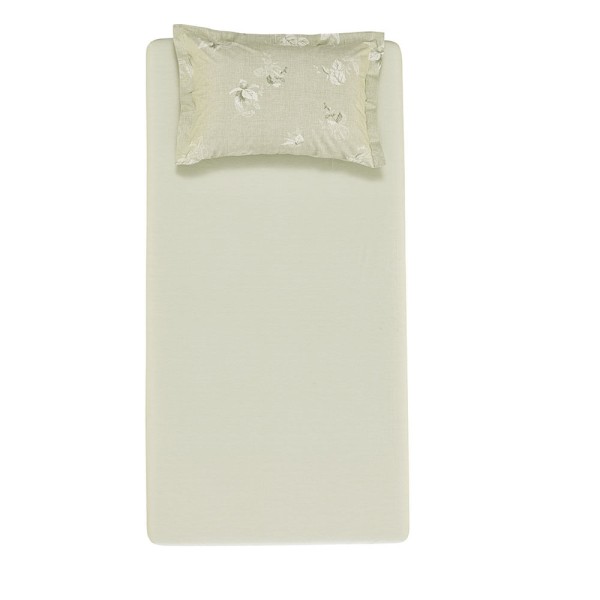 Encontraproduto.com.br - Lençol Solteiro com Elástico e Fronha 100% Algodão 200 Fios Mauren Verde
