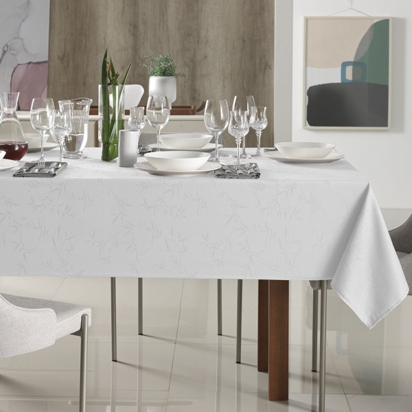 Encontraproduto.com.br - Toalha de mesa Retangular Karsten 12 lugares Celebration Veríssimo Branca