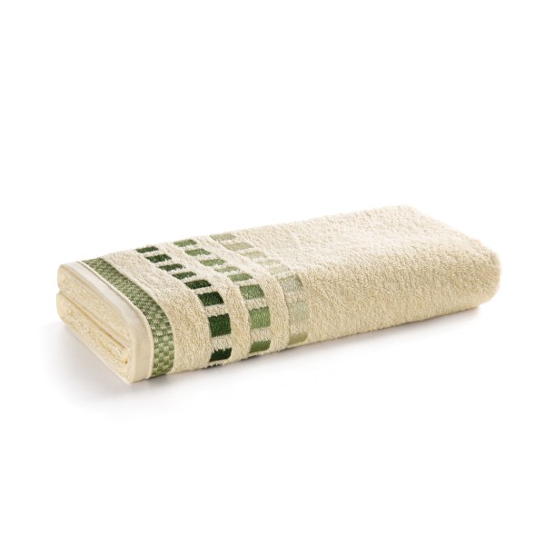 Toalha de Banho Karsten Calera Natural com Verde