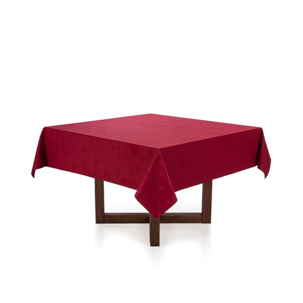 Toalha de mesa de Natal Quadrada Karsten 8 lugares Veríssimo Vermelho