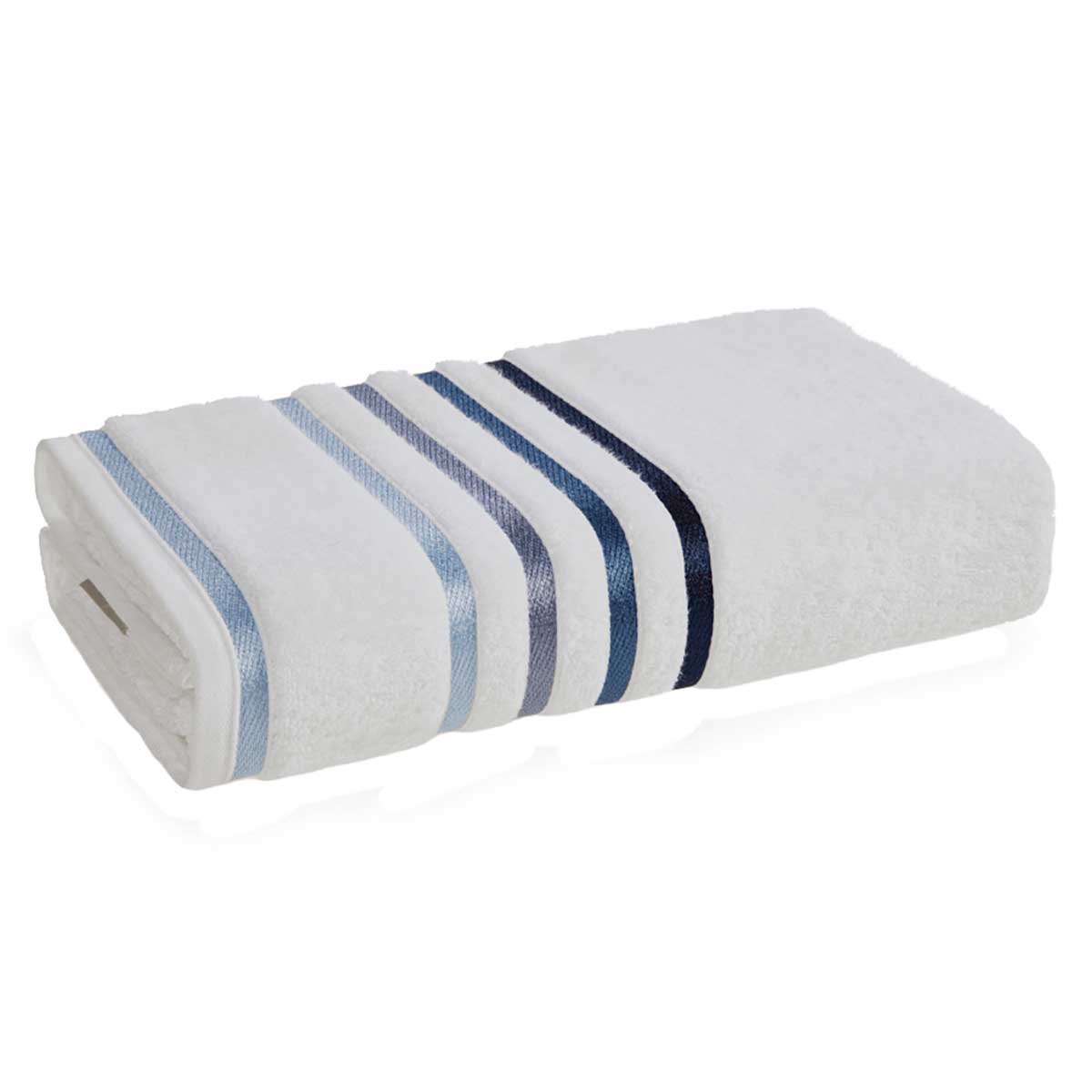 Encontraproduto.com.br - Toalha de Banho Karsten Fio Penteado Lumina Branco/ Azul