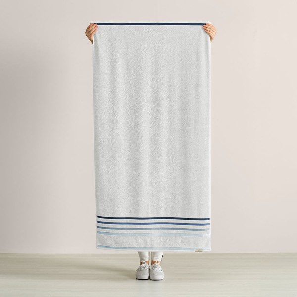 Encontraproduto.com.br - Toalha de Banho Karsten Fio Penteado Lumina Branco/ Azul