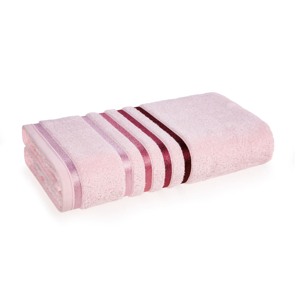 Encontraproduto.com.br - Toalha de Banho Lumina em Algodão Rosa 1,40m x 70cm Karsten