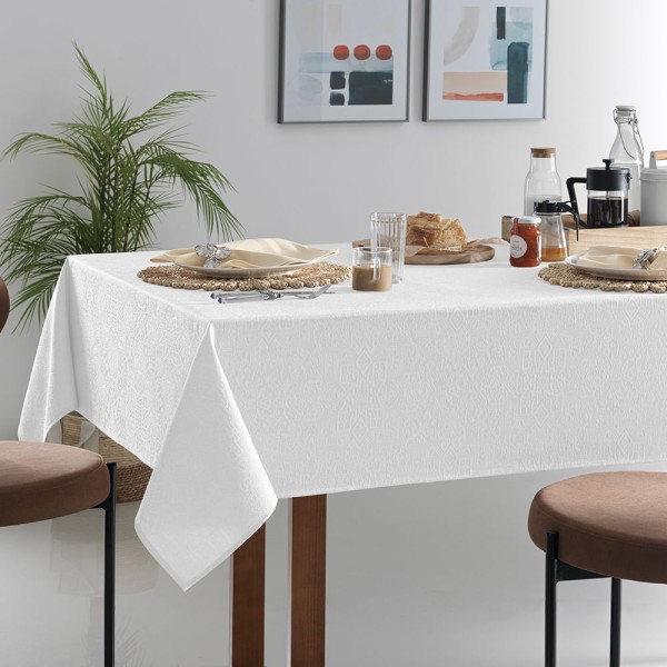 Encontraproduto.com.br - Toalha de mesa Quadrada Karsten 8 lugares Sempre Limpa Vilares Branco