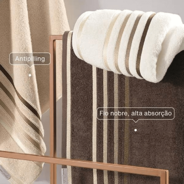Encontraproduto.com.br - Toalha de Lavabo/Visita Karsten Fio Penteado Lumina Ivory/ Marrom
