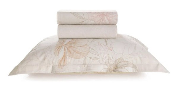 Encontraproduto.com.br - Jogo de Cama Solteiro Percal 100% Algodão 180 Fios Nadine Karsten
