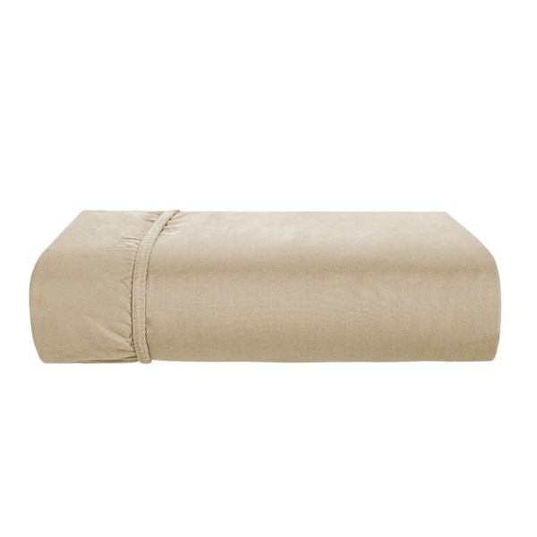 Encontraproduto.com.br - Lençol Avulso com Elástico Solteiro Karsten 180 Fios 100% Algodão Liss Deserto