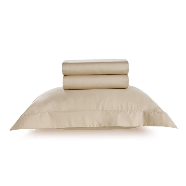 Encontraproduto.com.br - Jogo de Cama Solteiro Karsten 270 Fios Cetim 100% Algodão Domos Macadâmia