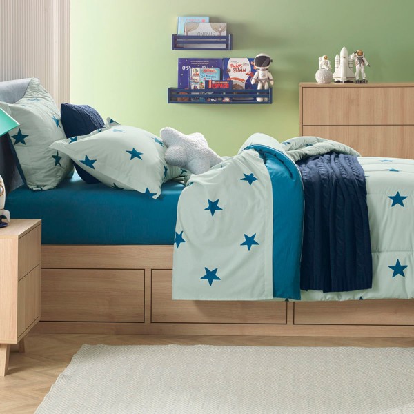 Encontraproduto.com.br - Jogo de Cama Casal Estrelado 180 Fios com 4 Peças - Karsten