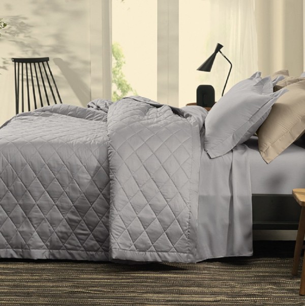 Encontraproduto.com.br - Jogo de Cama Casal Karsten 270 Fios Cetim 100% Algodão Domos Cinza