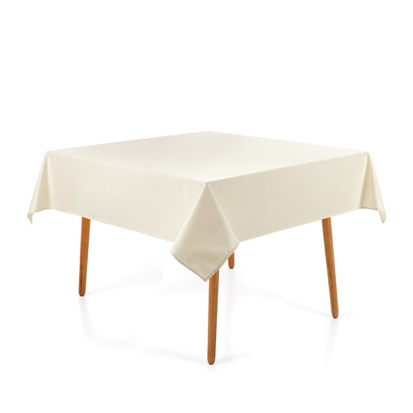 Encontraproduto.com.br - Toalha de Mesa Quadrada Karsten 8 Lugares Celebra Desirée Pérola