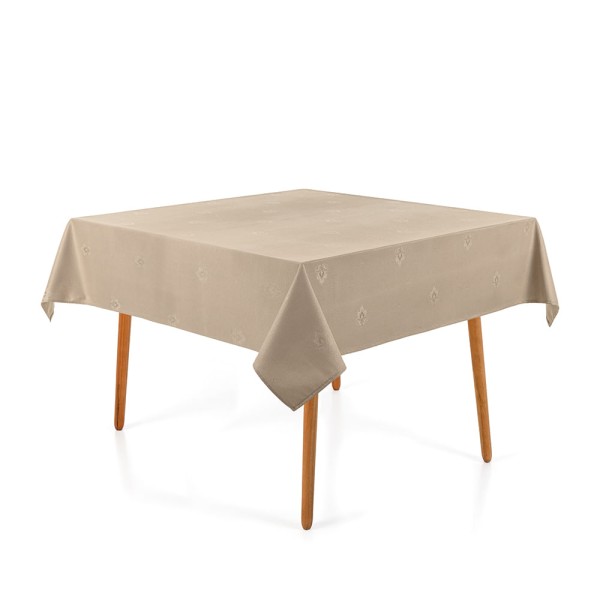 Encontraproduto.com.br - Toalha de Mesa Quadrada Karsten 8 Lugares Celebra Desirée Taupe
