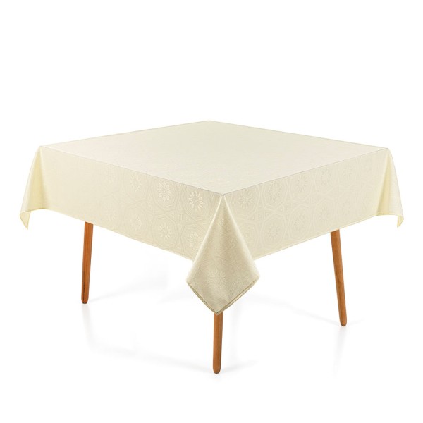 Encontraproduto.com.br - Toalha de Mesa Karsten 6 Lugares Quadrada Jacquard Antusa