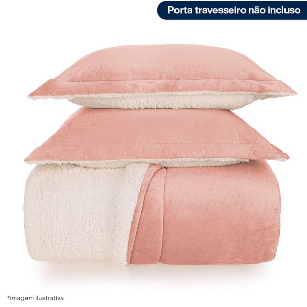 Encontraproduto.com.br - Edredom de Microfibra King Karsten Sonata Rosé Natural