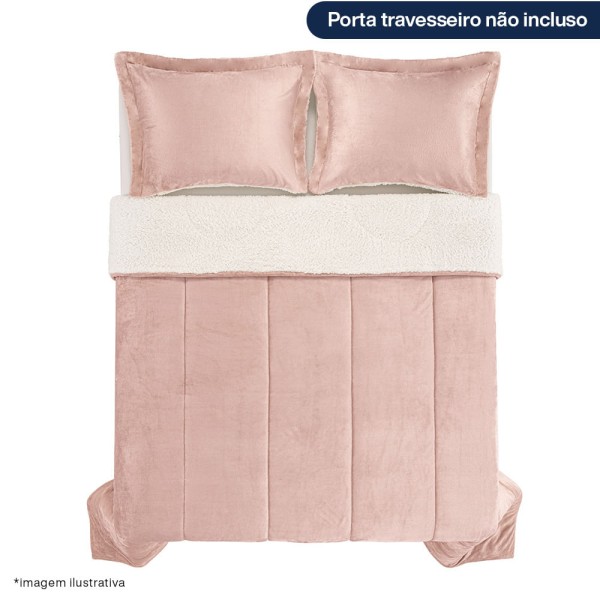Encontraproduto.com.br - Edredom de Microfibra King Karsten Sonata Rosé Natural