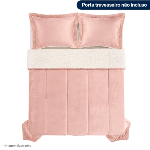 Encontraproduto.com.br - Edredom de Microfibra King Karsten Sonata Rosé Natural