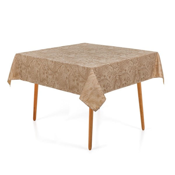 Encontraproduto.com.br - Toalha de Mesa Quadrada 6 Lugares Sempre Limpa Aurora Avelã