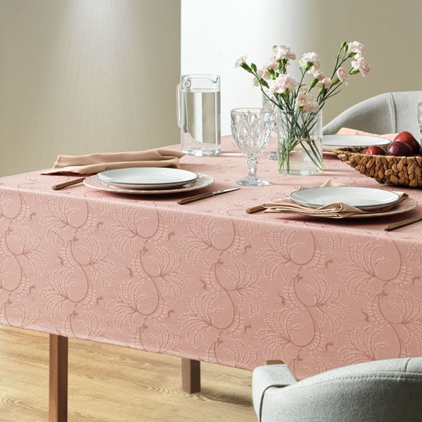 Encontraproduto.com.br - Toalha de Mesa Retangular 6 Lugares Jacquard Melli Branco