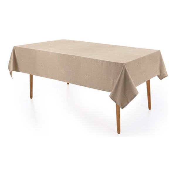 Encontraproduto.com.br - Toalha de Mesa Retangular 8 Lugares Easy Wash Desirée Taupe