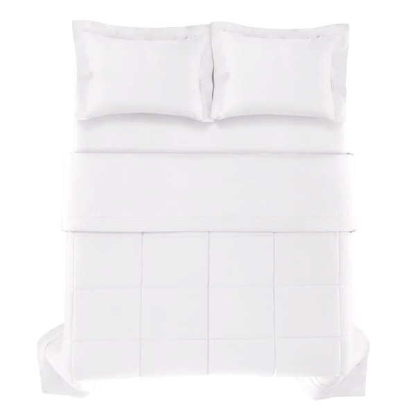 Encontraproduto.com.br - Edredom Queen 300 Fios 100% Algodão Bossa Branco
