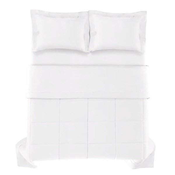 Encontraproduto.com.br - Edredom Queen 300 Fios 100% Algodão Bossa Branco