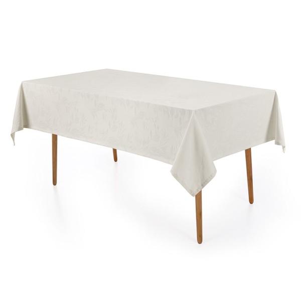 Encontraproduto.com.br - Toalha de Mesa Retangular 8 Lugares Anti Mancha Katherine Pérola