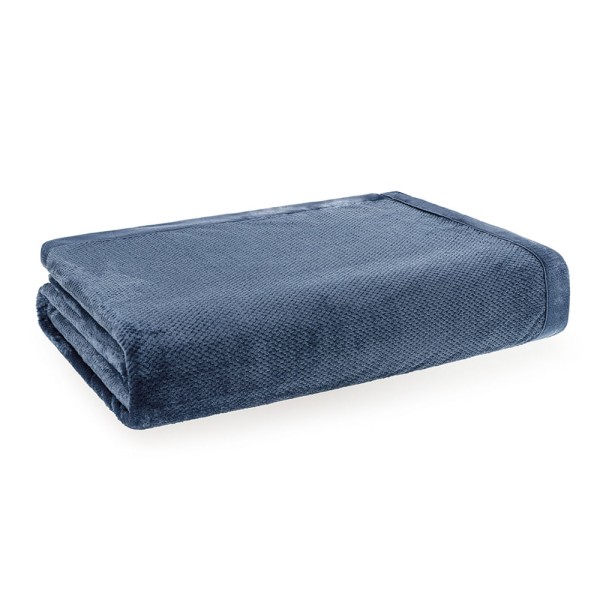 Encontraproduto.com.br - Manta de Microfibra Queen Prades Azul