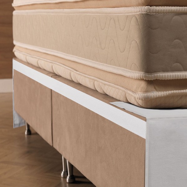 Encontraproduto.com.br - Saia para Cama Box Solteiro Com Elástico Pilar Branco