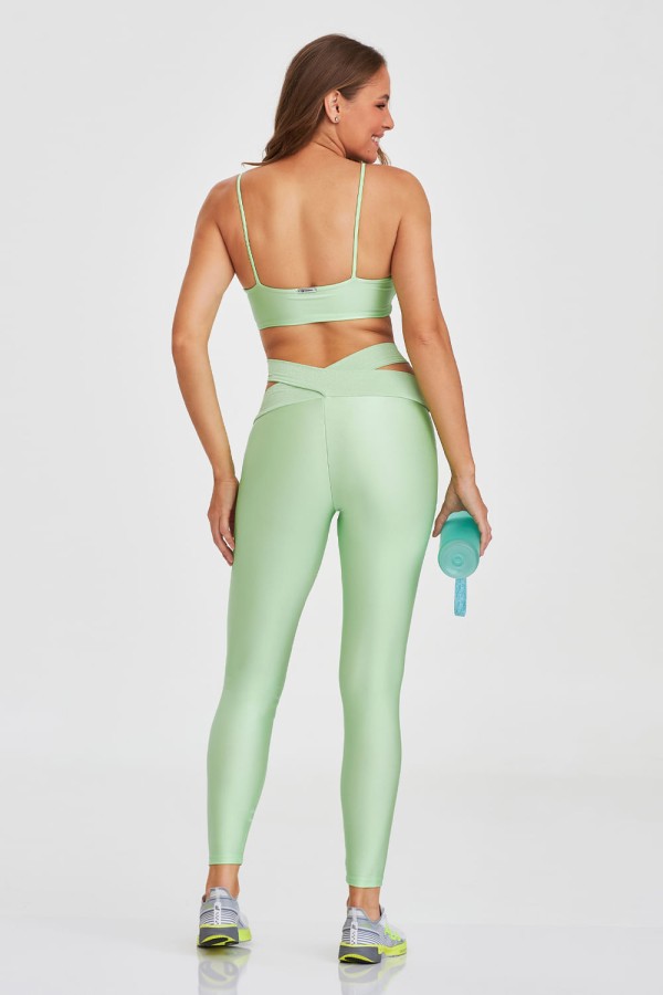 Encontraproduto.com.br - Legging Atlanta Cós Transpassado Verde Menta