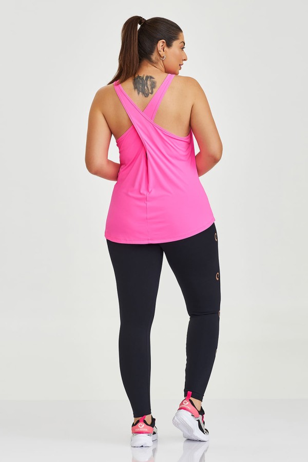 Encontraproduto.com.br - Regata com Transpasse Costa Curvas Pink Euforia