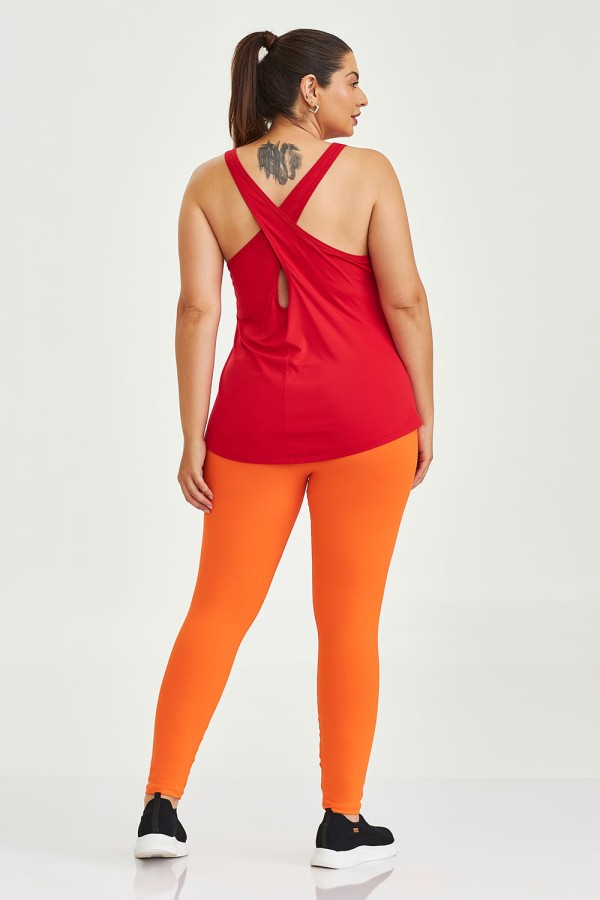 Encontraproduto.com.br - Regata com Transpasse Costa Curvas Vermelho Beijo