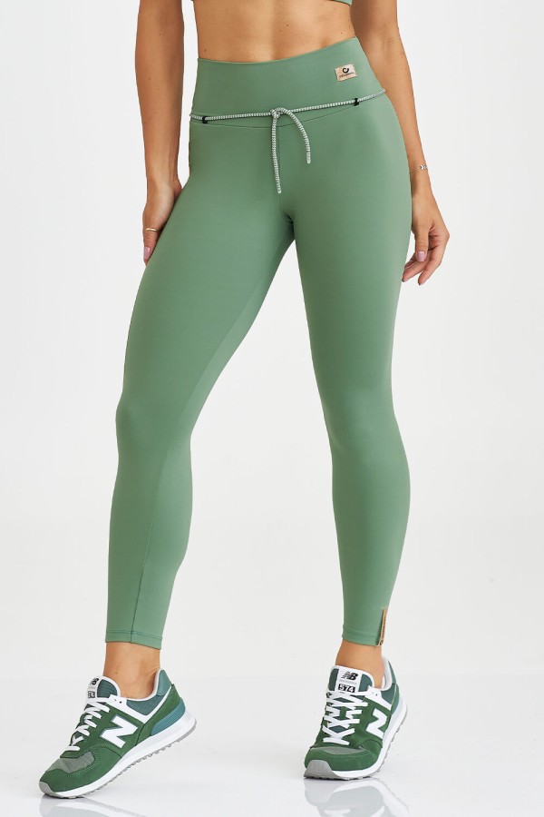 Encontraproduto.com.br - Legging Nakay com Cadarço e Passante Verde Alecrim