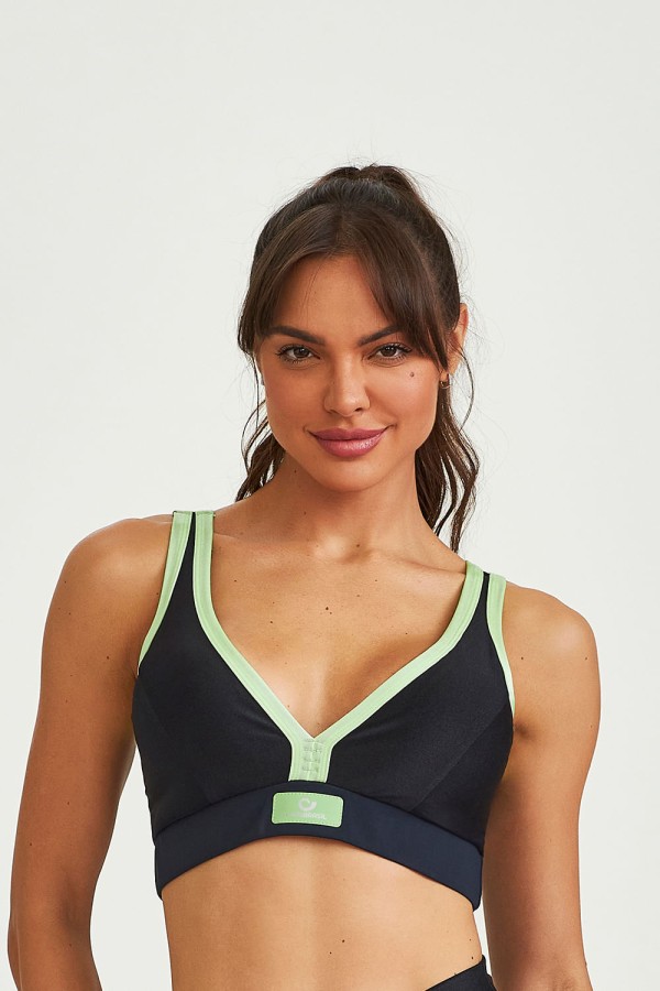 Top Atlanta Com Elastico Personalizado Preto
