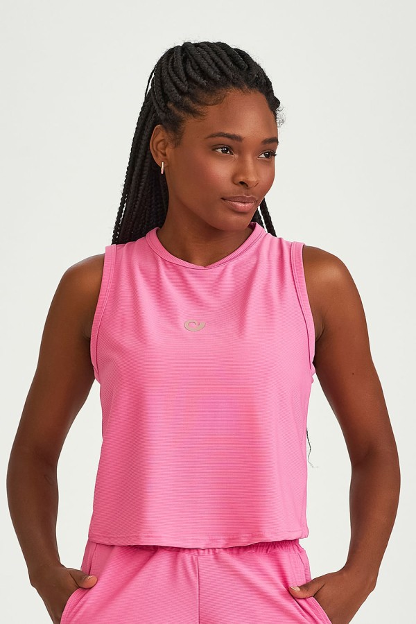 Encontraproduto.com.br - Regata Santorini Com Abertura Nas Costas Rosa Milkshake