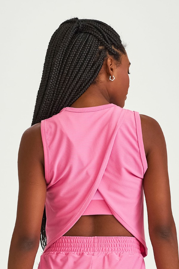 Encontraproduto.com.br - Regata Santorini Com Abertura Nas Costas Rosa Milkshake