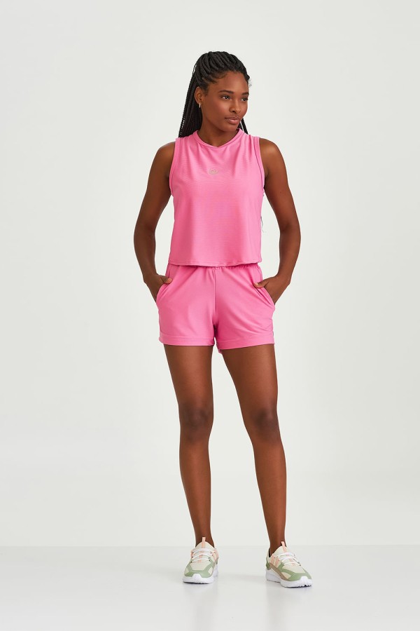 Encontraproduto.com.br - Regata Santorini Com Abertura Nas Costas Rosa Milkshake