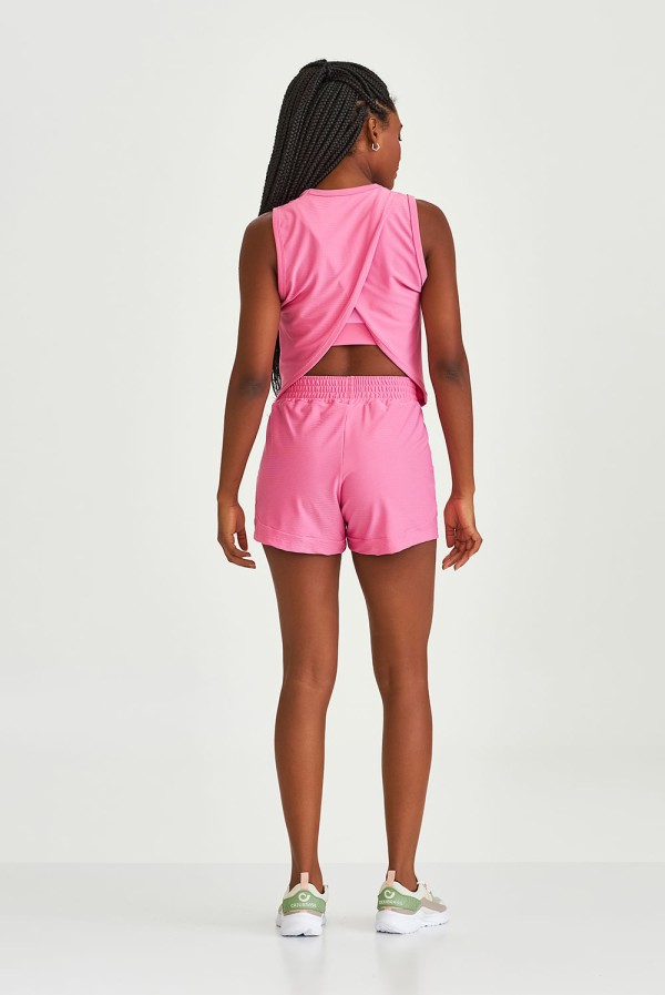 Encontraproduto.com.br - Regata Santorini Com Abertura Nas Costas Rosa Milkshake