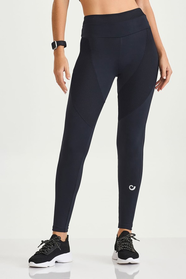 Encontraproduto.com.br - Legging Nakay  Com Canelado Preto