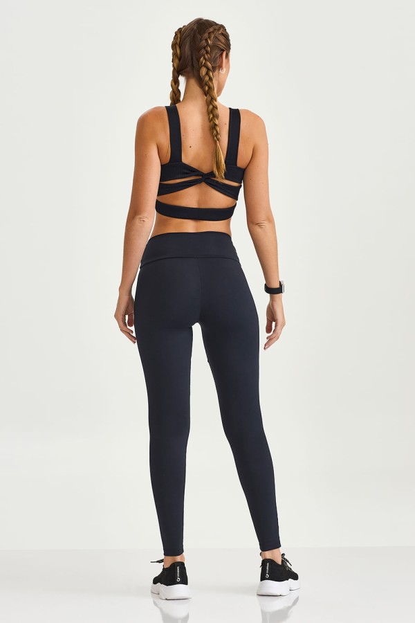 Encontraproduto.com.br - Legging Nakay  Com Canelado Preto