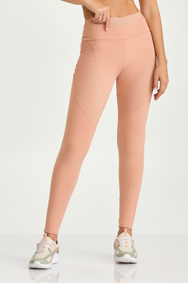 Legging Nakay  Com Canelado Rosa Blush