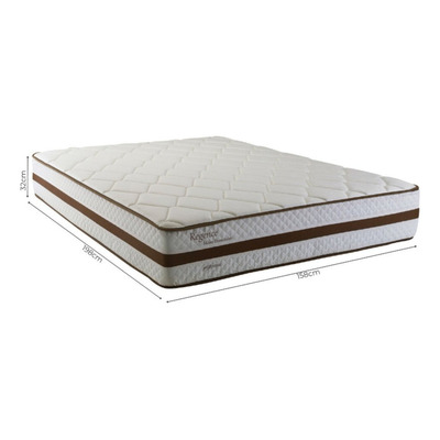 Colchão Queen Size Herval Regence com Pillow Top e Molas Ensacadas 32x158x198cm – Marrom/Branco