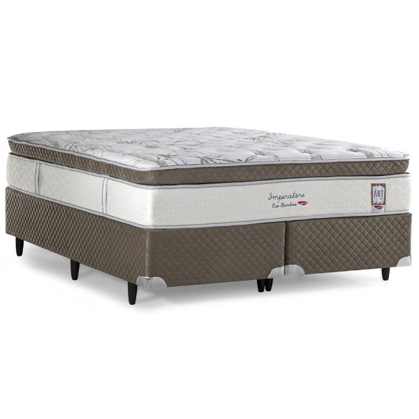 Encontraproduto.com.br - Cama Box Herval King Imperatore, 73x193x203 cm, Molas Ensacadas