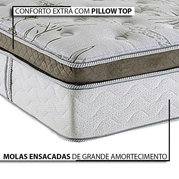 Encontraproduto.com.br - Cama Box Herval King Imperatore, 73x193x203 cm, Molas Ensacadas
