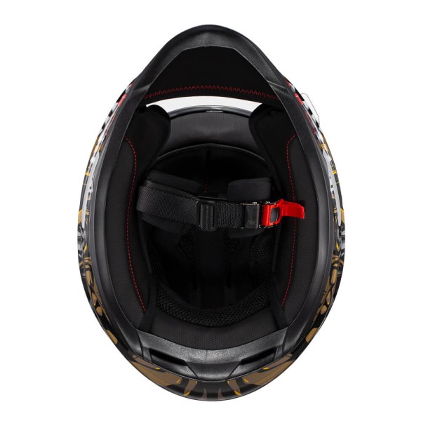 Encontraproduto.com.br - Capacete Texx Hawk - Alien Dourado Preto