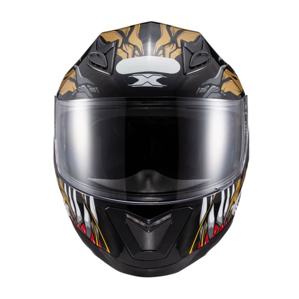Encontraproduto.com.br - Capacete Texx Hawk - Alien Dourado Preto